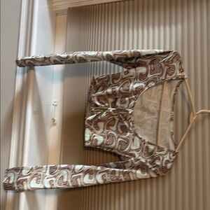 SHEIN Brown and Cream Swirl Long Sleeve Top